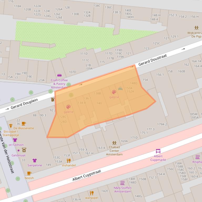 Kaart van postcodegebied 1073VX.