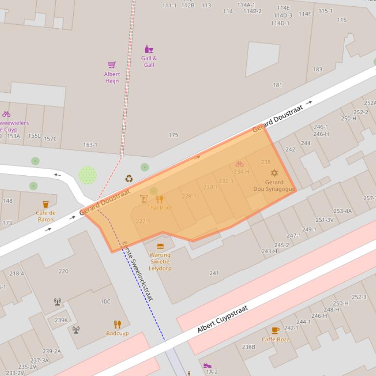 Kaart van postcodegebied 1073XC.