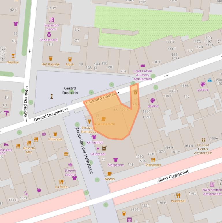 Kaart van postcodegebied 1073XG.