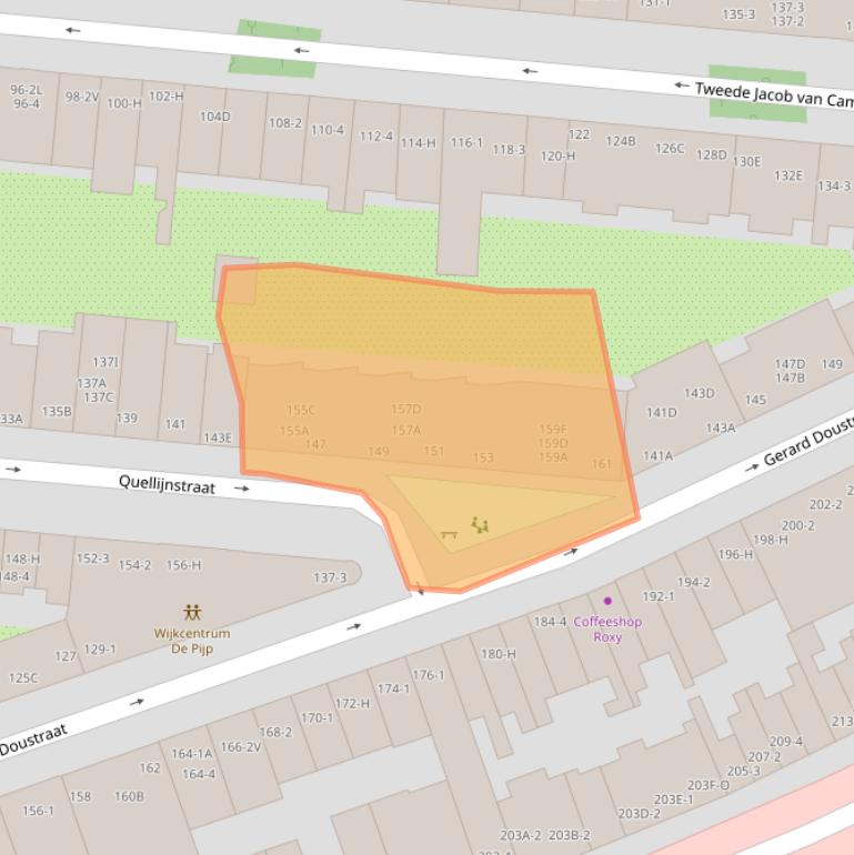 Kaart van postcodegebied 1073XK.