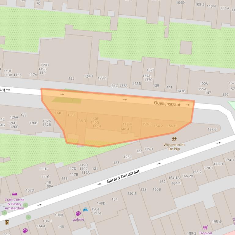 Kaart van postcodegebied 1073XM.