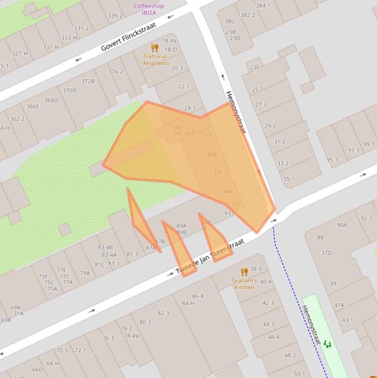 Kaart van postcodegebied 1074BR.