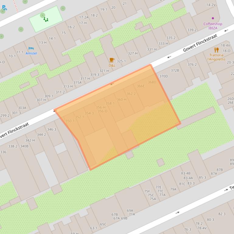 Kaart van postcodegebied 1074CG.