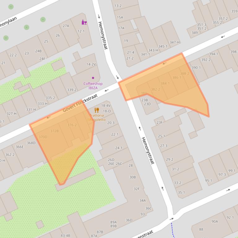 Kaart van postcodegebied 1074CH.