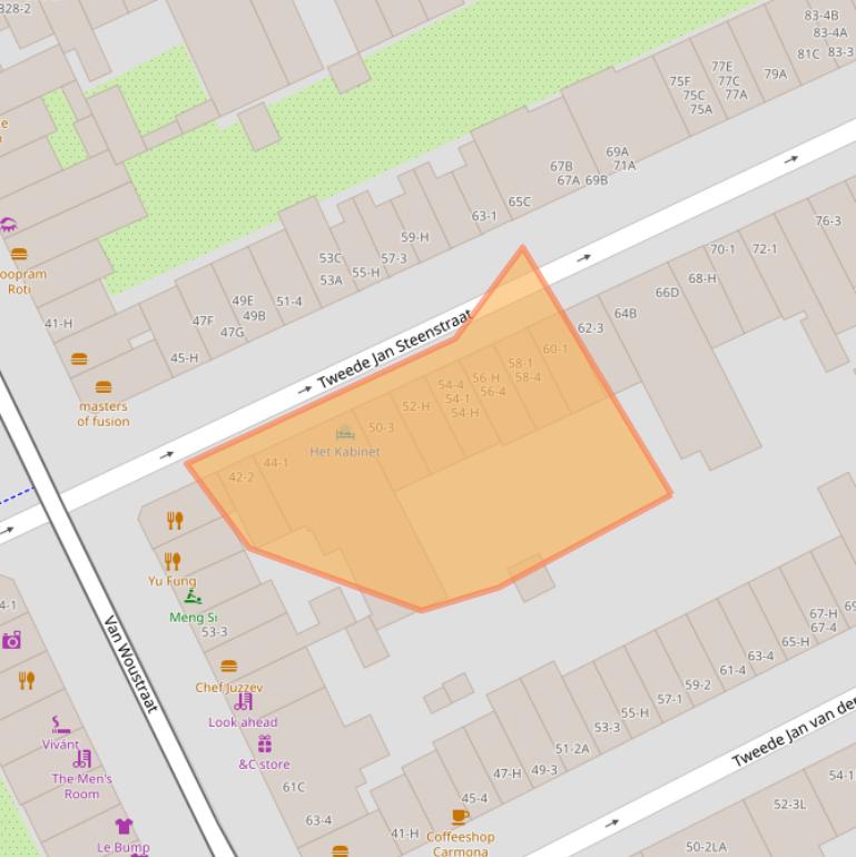 Kaart van postcodegebied 1074CP.