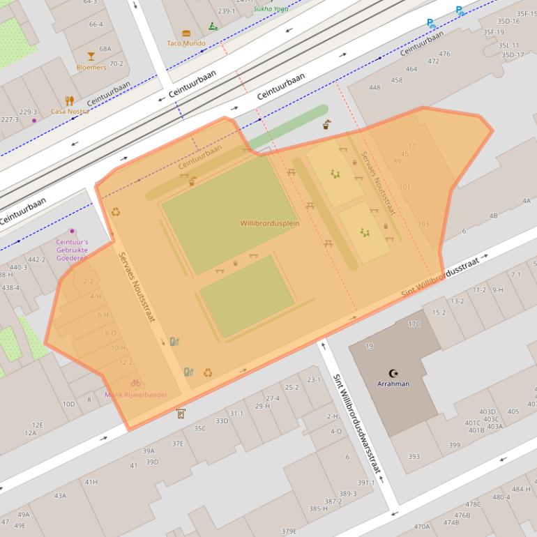 Kaart van postcodegebied 1074ED.