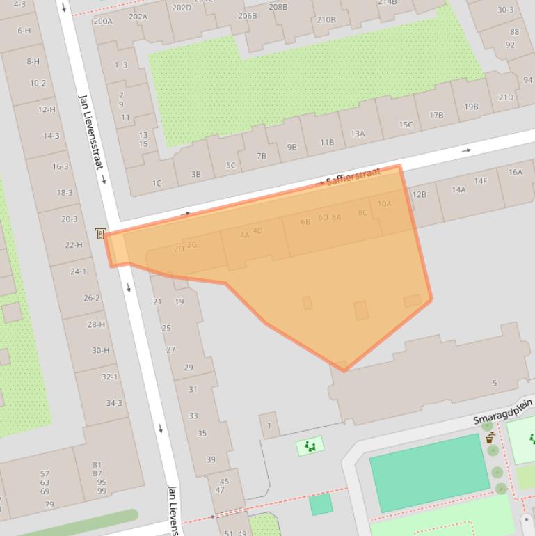 Kaart van postcodegebied 1074GR.