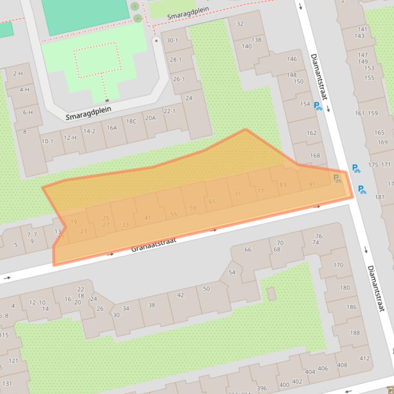 Kaart van postcodegebied 1074HL.