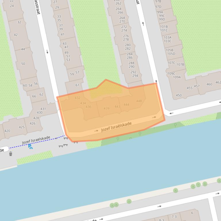 Kaart van postcodegebied 1074SV.