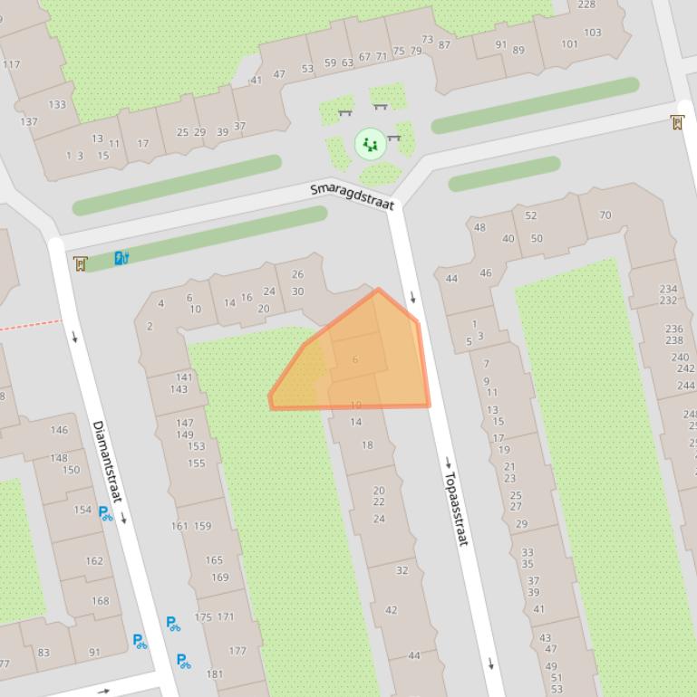 Kaart van postcodegebied 1074TA.