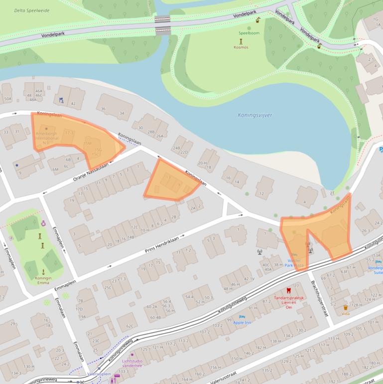 Kaart van postcodegebied 1075AA.