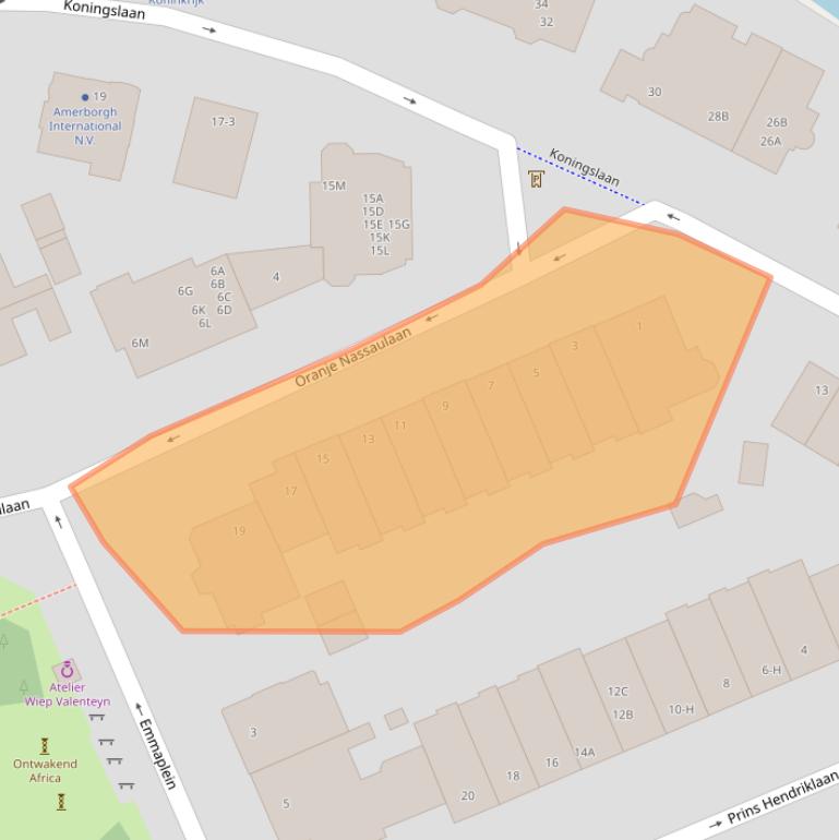 Kaart van postcodegebied 1075AH.