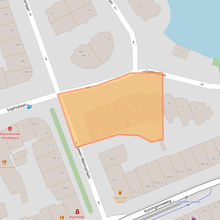 Kaart van postcodegebied 1075BM.