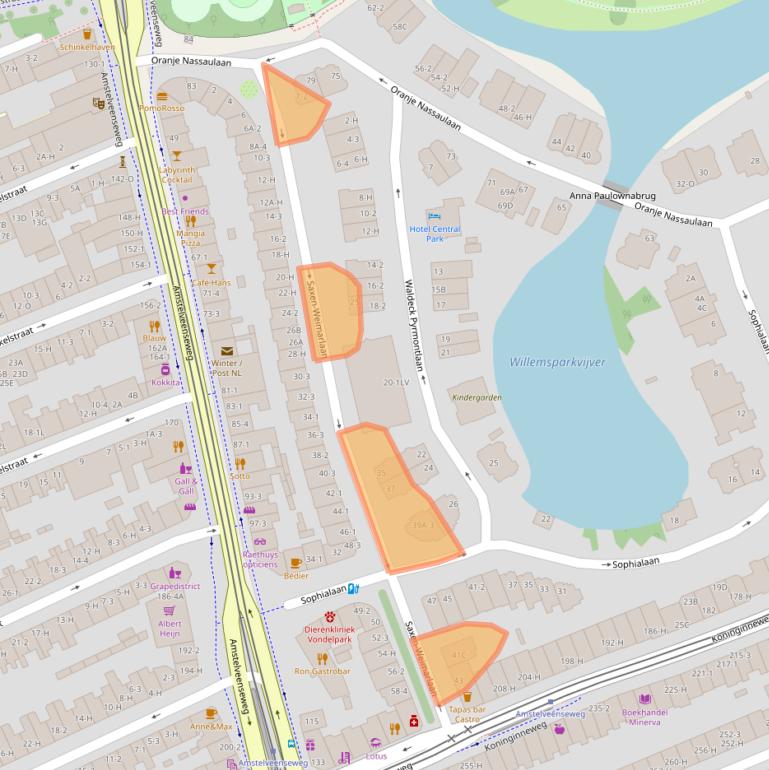 Kaart van postcodegebied 1075BZ.