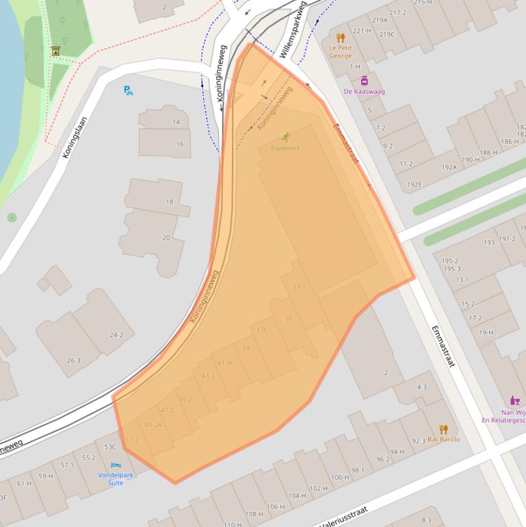 Kaart van postcodegebied 1075CG.