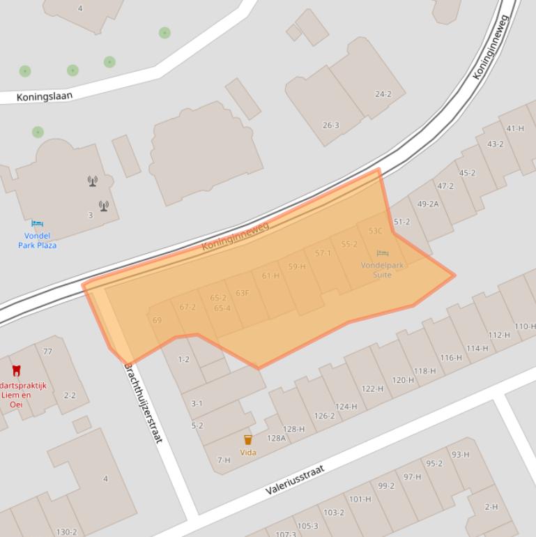 Kaart van postcodegebied 1075CH.