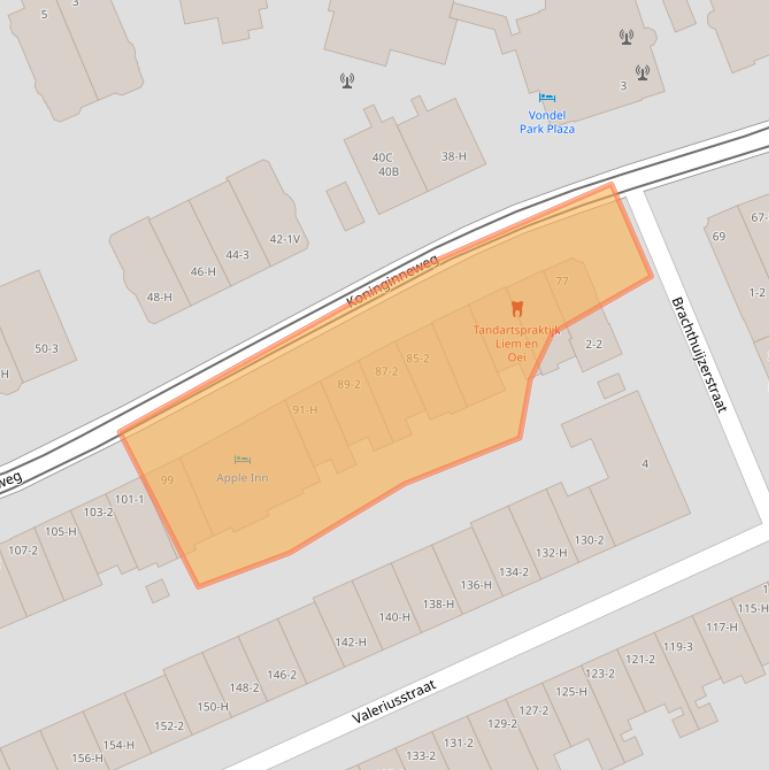 Kaart van postcodegebied 1075CJ.