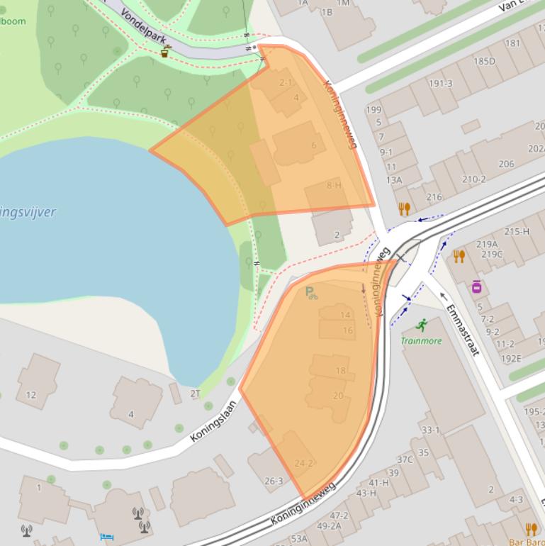 Kaart van postcodegebied 1075CX.