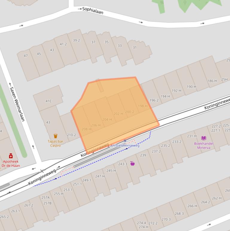 Kaart van postcodegebied 1075EK.