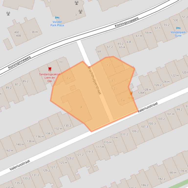 Kaart van postcodegebied 1075EN.