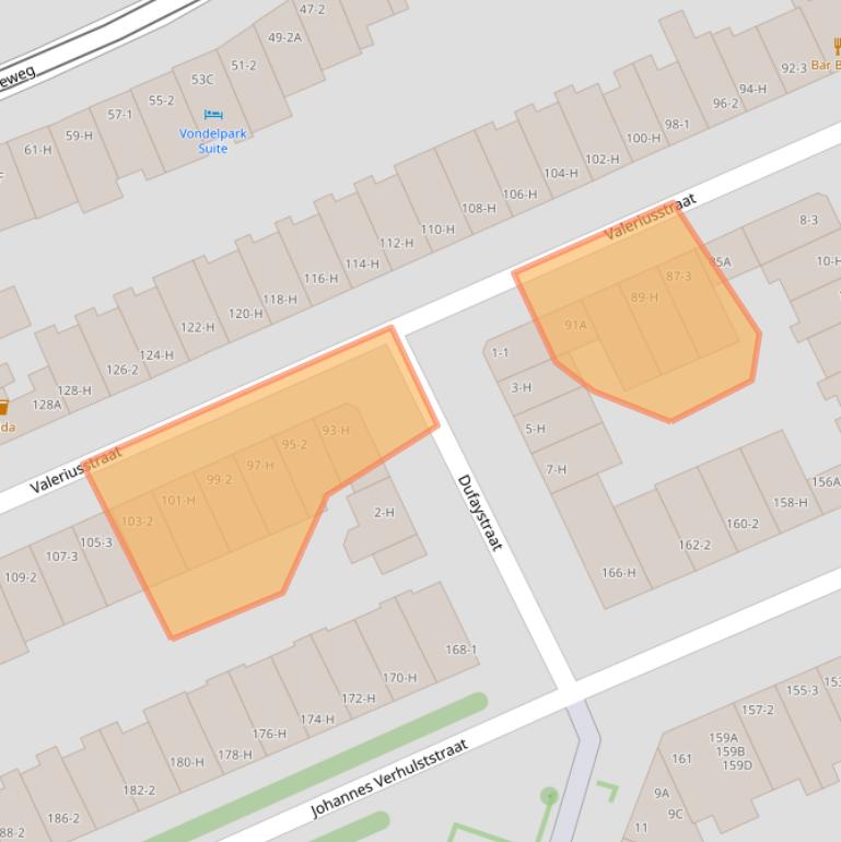 Kaart van postcodegebied 1075EP.