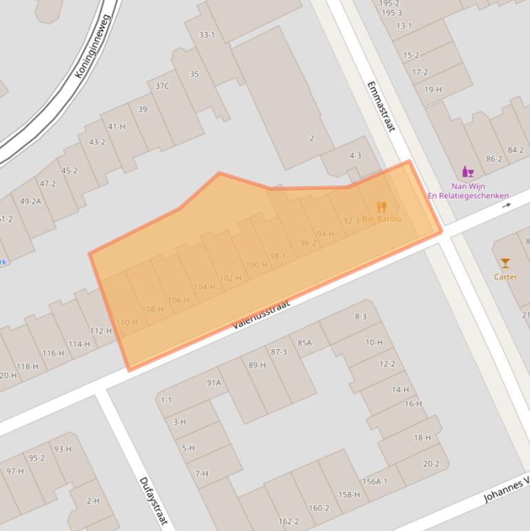 Kaart van postcodegebied 1075GC.