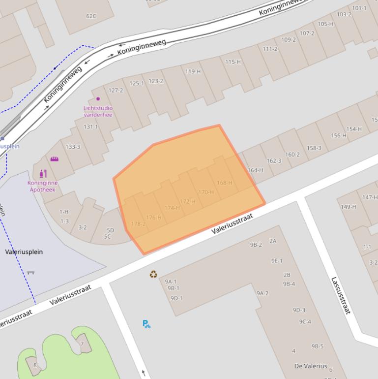 Kaart van postcodegebied 1075GH.