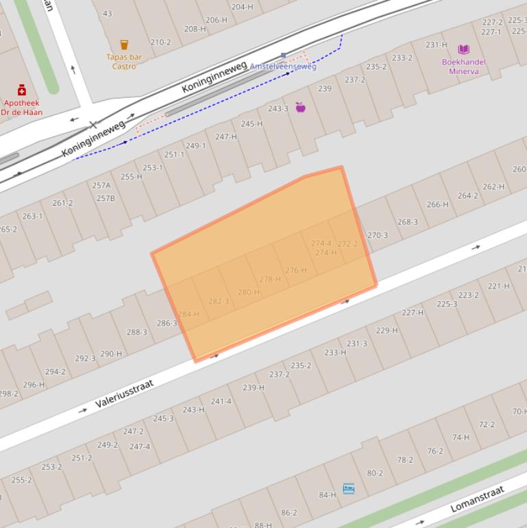 Kaart van postcodegebied 1075GN.