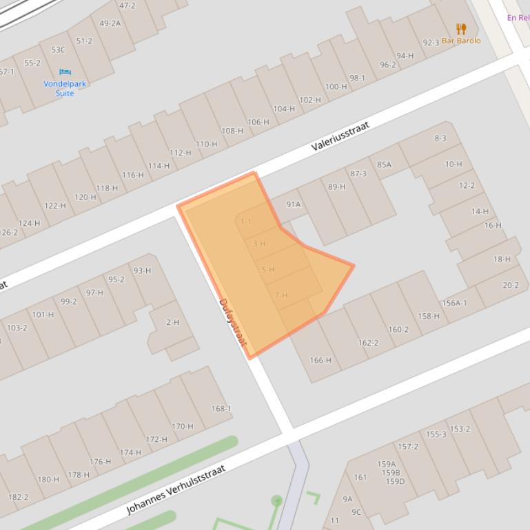 Kaart van postcodegebied 1075GR.