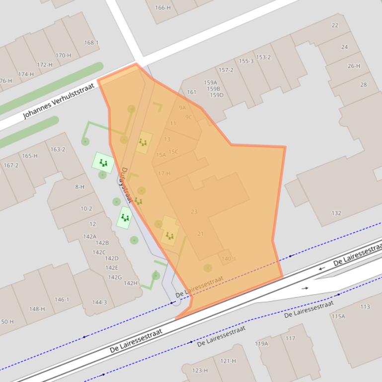 Kaart van postcodegebied 1075GS.