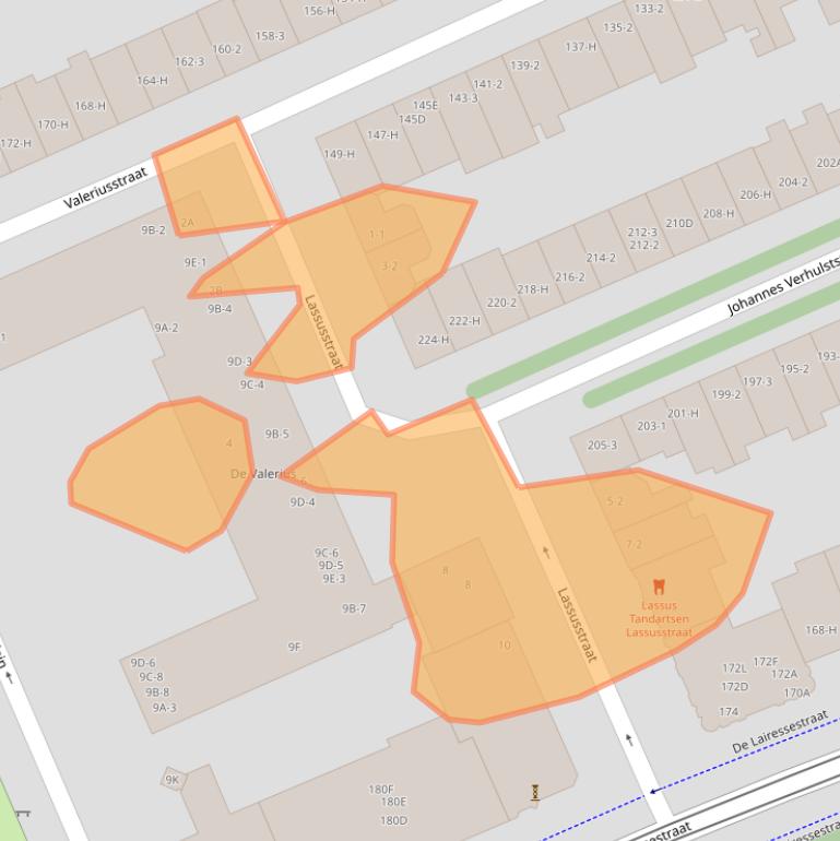 Kaart van postcodegebied 1075GV.