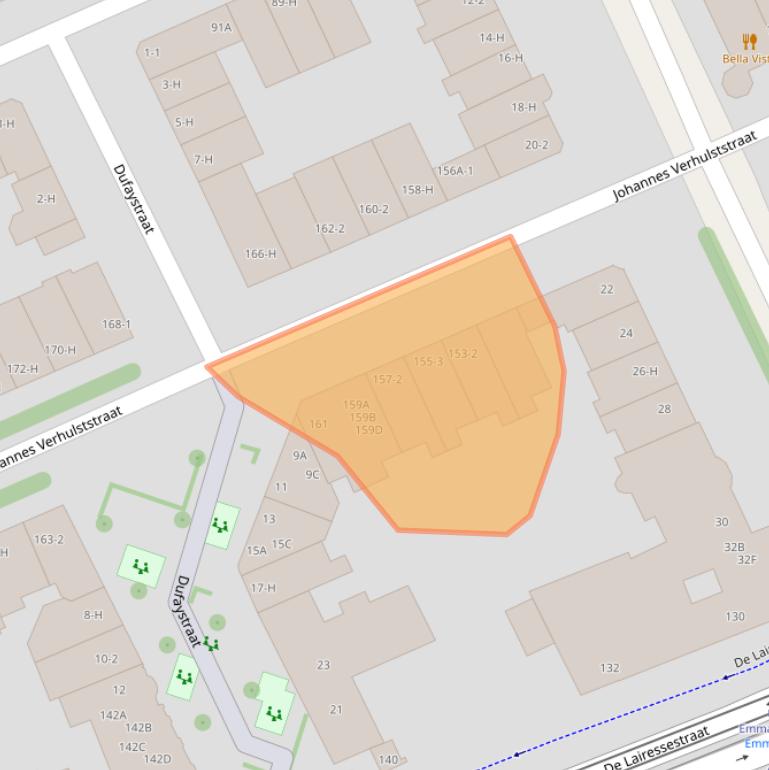 Kaart van postcodegebied 1075GW.