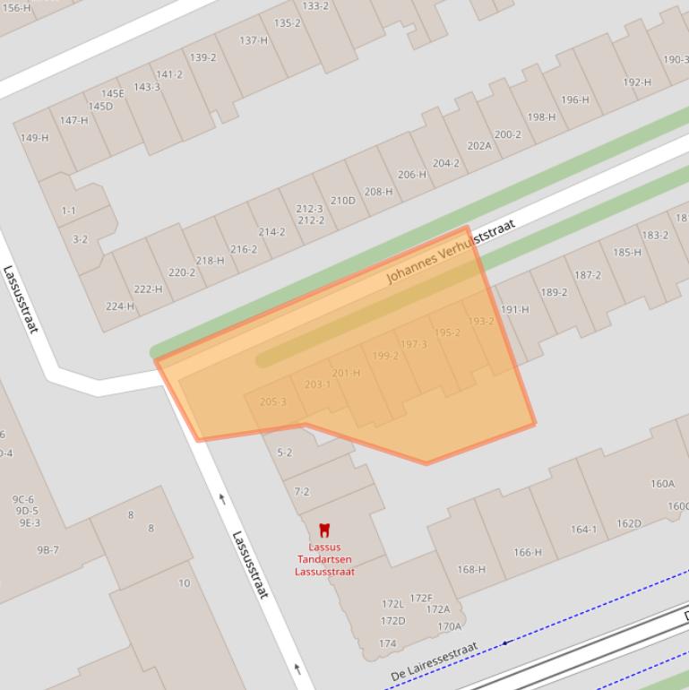 Kaart van postcodegebied 1075HA.