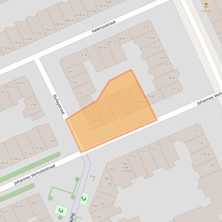 Kaart van postcodegebied 1075HB.