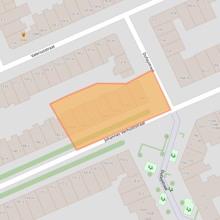 Kaart van postcodegebied 1075HC.