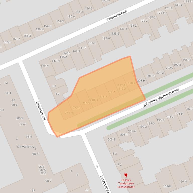 Kaart van postcodegebied 1075HG.