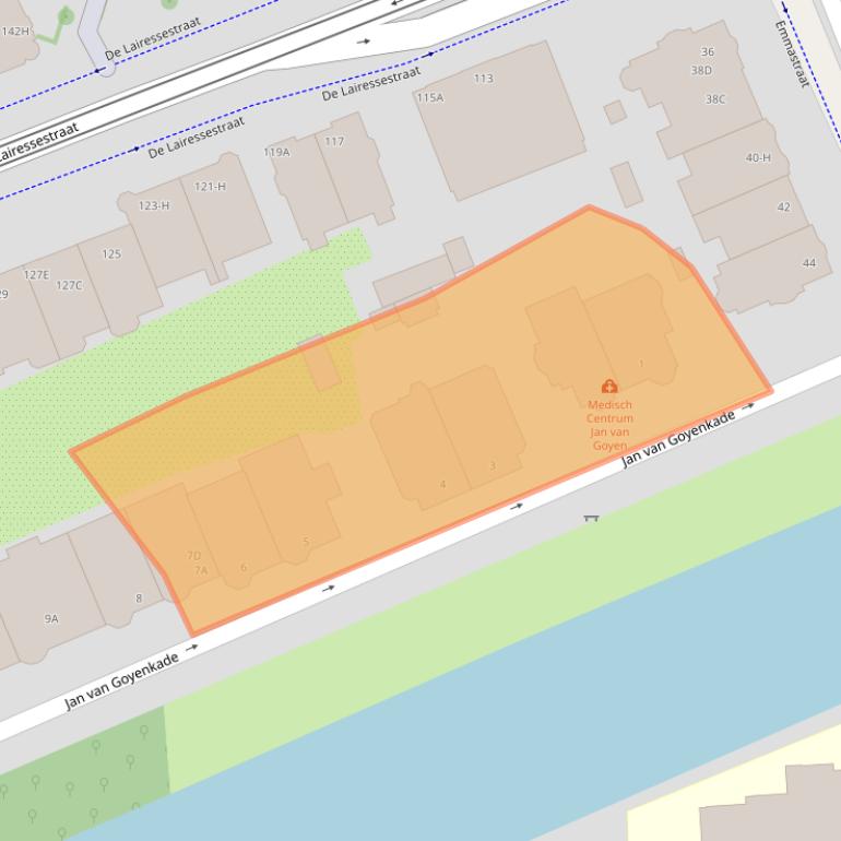 Kaart van postcodegebied 1075HN.