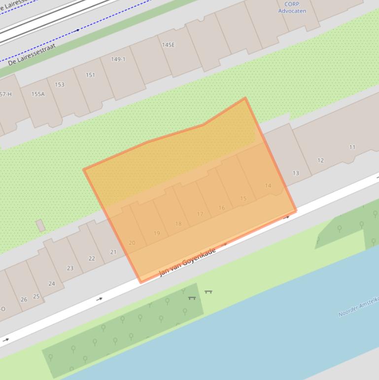 Kaart van postcodegebied 1075HR.