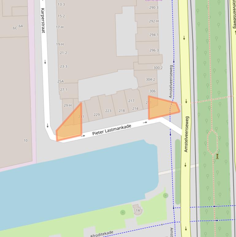 Kaart van postcodegebied 1075KA.