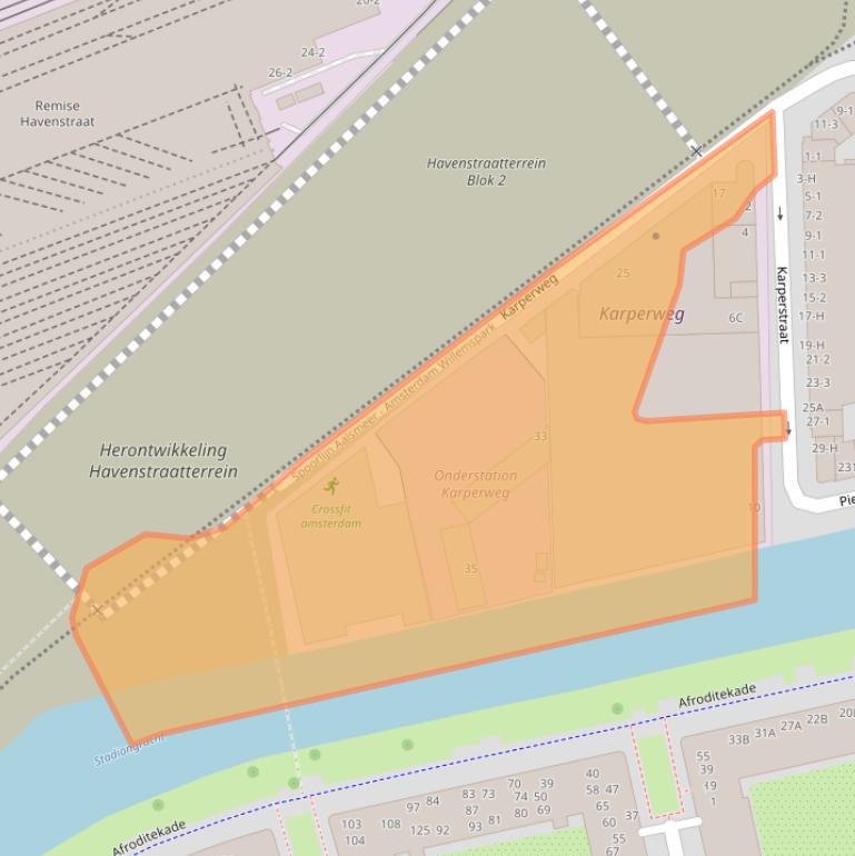 Kaart van postcodegebied 1075LB.