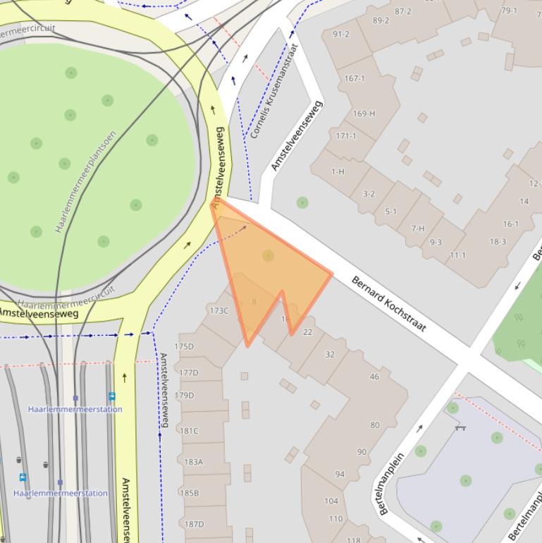 Kaart van postcodegebied 1075LL.