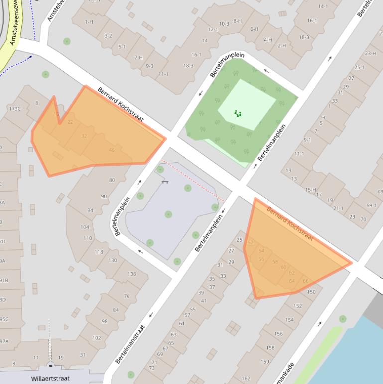 Kaart van postcodegebied 1075LM.