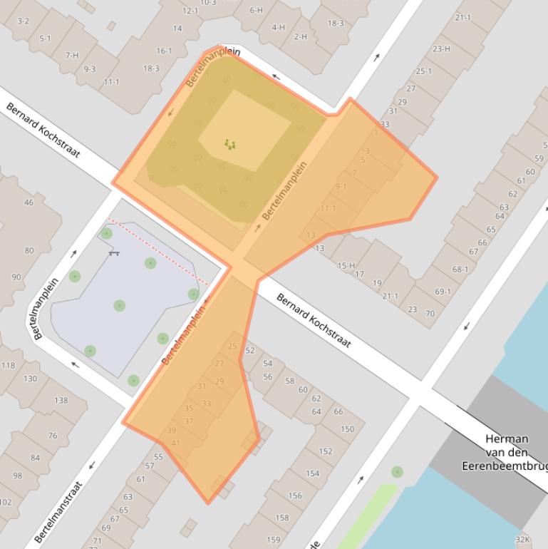 Kaart van postcodegebied 1075LN.