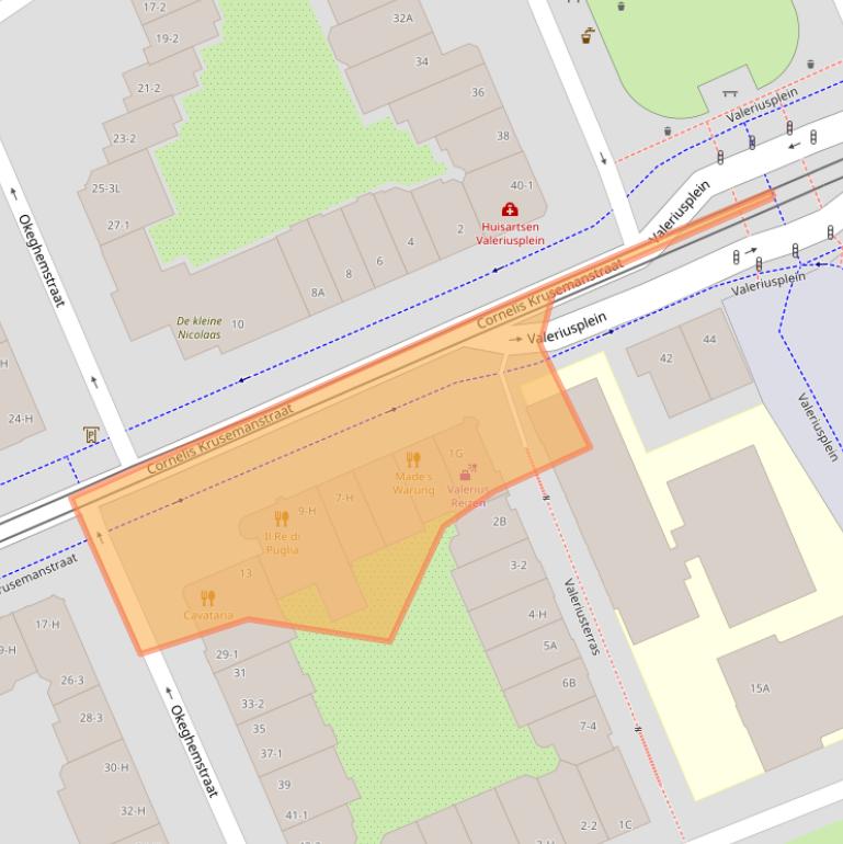 Kaart van postcodegebied 1075NB.