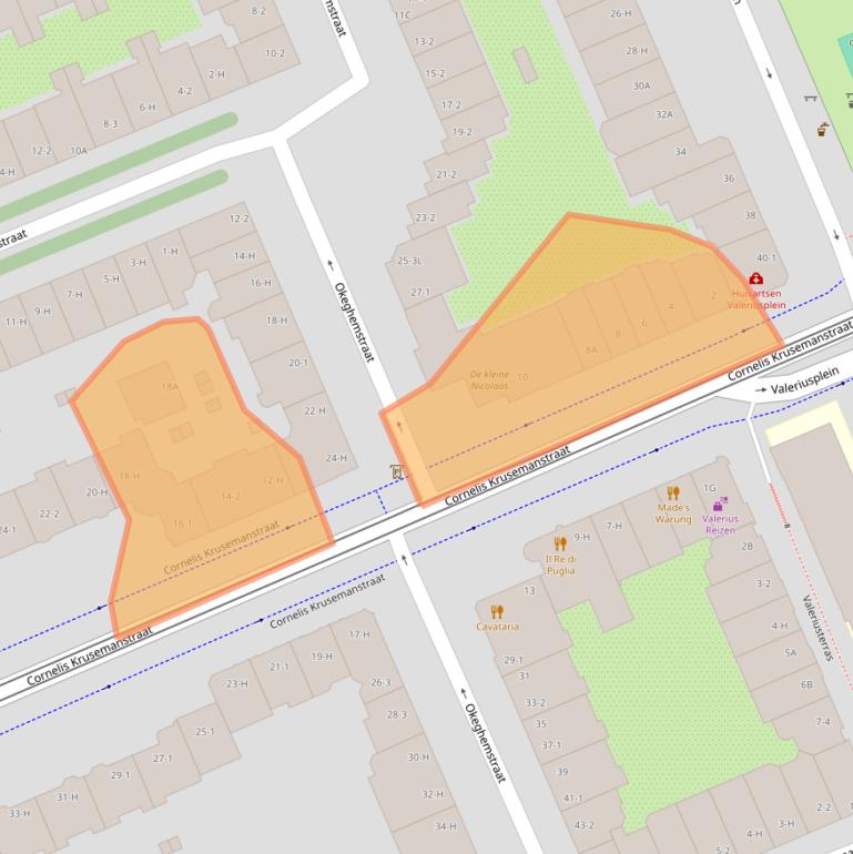 Kaart van postcodegebied 1075NL.