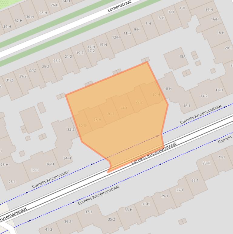 Kaart van postcodegebied 1075NM.