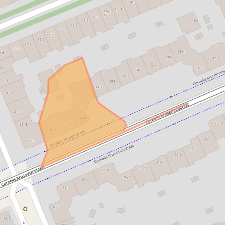 Kaart van postcodegebied 1075NN.