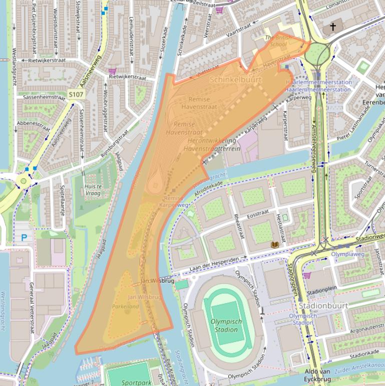 Kaart van postcodegebied 1075PR.