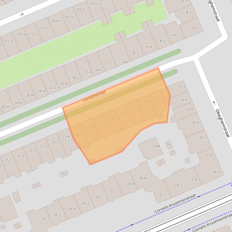 Kaart van postcodegebied 1075PS.