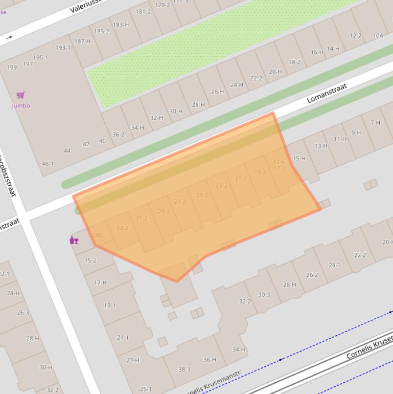 Kaart van postcodegebied 1075PT.